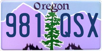 OR license plate 981QSX