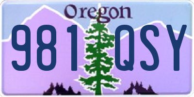 OR license plate 981QSY