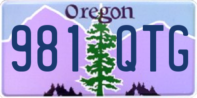 OR license plate 981QTG