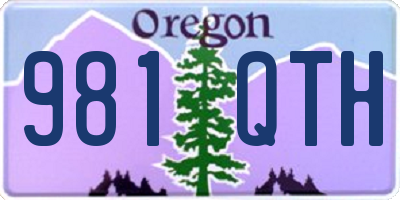 OR license plate 981QTH