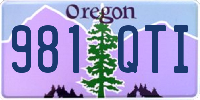OR license plate 981QTI