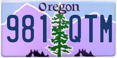 OR license plate 981QTM