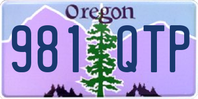 OR license plate 981QTP