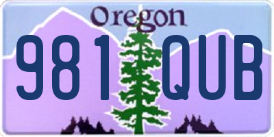 OR license plate 981QUB