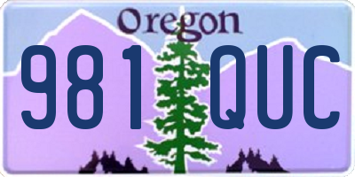 OR license plate 981QUC