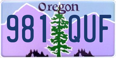 OR license plate 981QUF