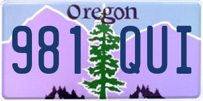 OR license plate 981QUI
