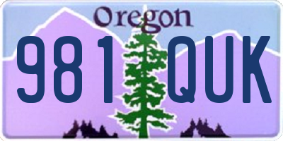 OR license plate 981QUK