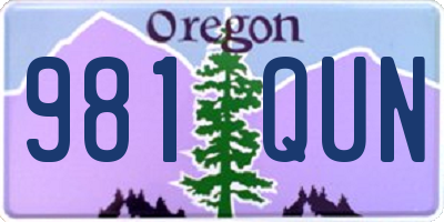 OR license plate 981QUN