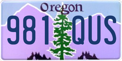 OR license plate 981QUS