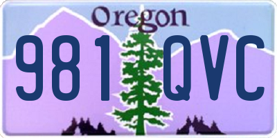 OR license plate 981QVC
