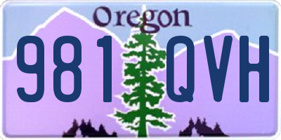 OR license plate 981QVH