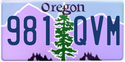 OR license plate 981QVM