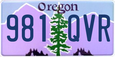 OR license plate 981QVR