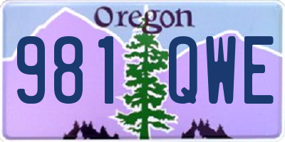 OR license plate 981QWE