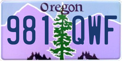 OR license plate 981QWF