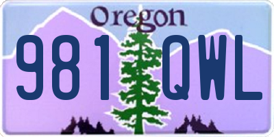 OR license plate 981QWL