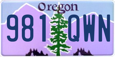 OR license plate 981QWN