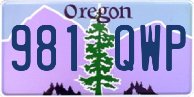 OR license plate 981QWP