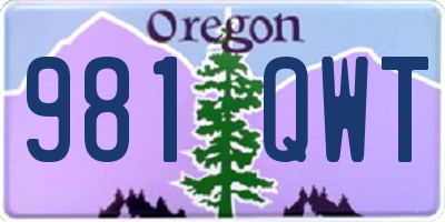 OR license plate 981QWT