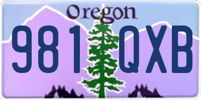 OR license plate 981QXB