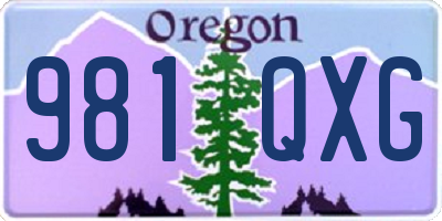 OR license plate 981QXG