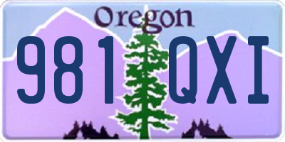 OR license plate 981QXI