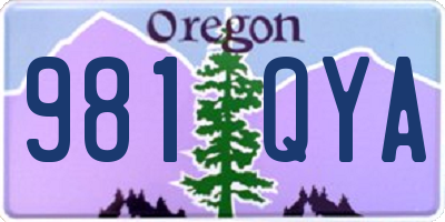 OR license plate 981QYA