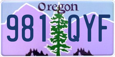 OR license plate 981QYF