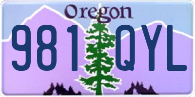 OR license plate 981QYL