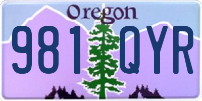 OR license plate 981QYR