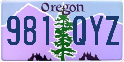 OR license plate 981QYZ