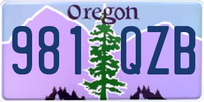 OR license plate 981QZB