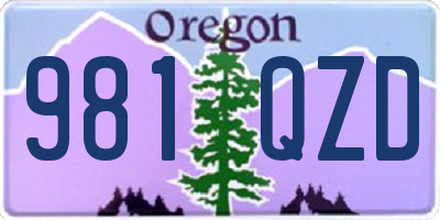 OR license plate 981QZD