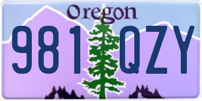 OR license plate 981QZY