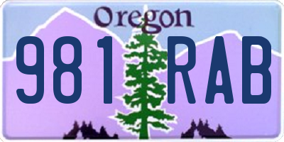 OR license plate 981RAB