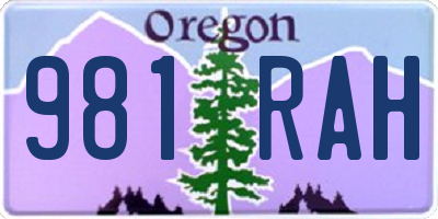 OR license plate 981RAH