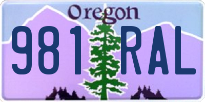 OR license plate 981RAL