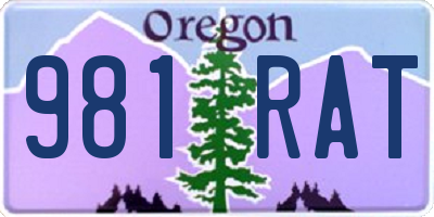 OR license plate 981RAT