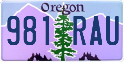 OR license plate 981RAU
