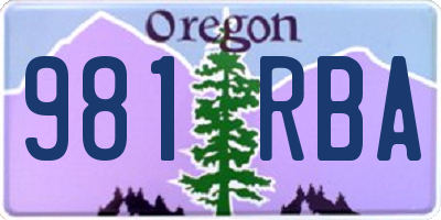 OR license plate 981RBA