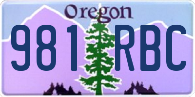 OR license plate 981RBC