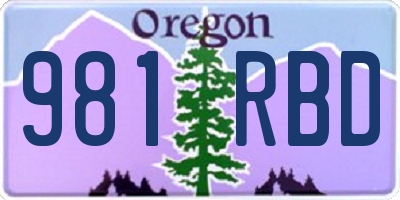 OR license plate 981RBD