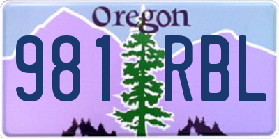 OR license plate 981RBL