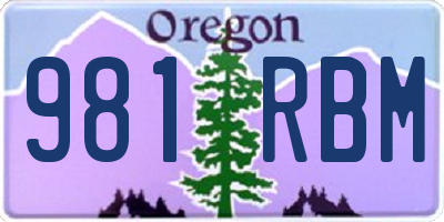 OR license plate 981RBM