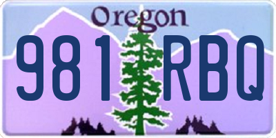 OR license plate 981RBQ