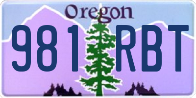 OR license plate 981RBT