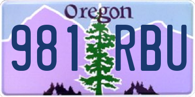 OR license plate 981RBU