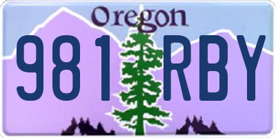 OR license plate 981RBY