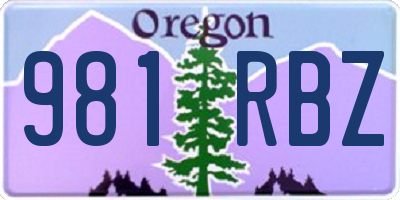 OR license plate 981RBZ